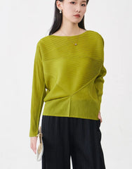 Plissé Pleated Knit Asymmetric Top
