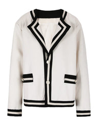 Oversized Striped Contrast Blazer