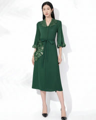 Elegant Floral Pleated Dress