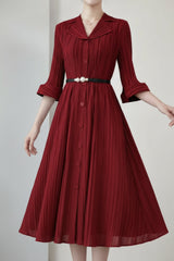 Luxury High-Low Pleated Dress