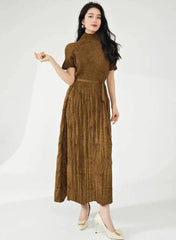 Elegant Pleated Kaftan Dress
