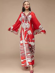 Designer Kimono Dress with Batwing Sleeves