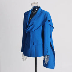 Luxury Draped Scarf Blazer