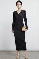 Elegant Pleated Top & Skirt Set