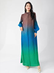 Luxury Ombré Pleated Dress