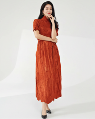 Elegant Pleated Kaftan Dress