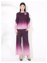 Luxe Japanese Pleated Two-Piece Set