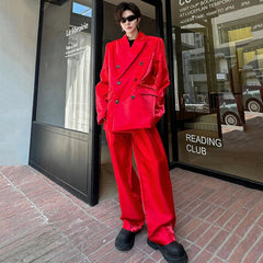 Men's Oversized Satin Blazer & Pants Suit Set