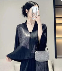 Premium Plisse Cardigan & Pant Set
