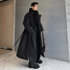 Men's Extra Long Padded Down Trench Coat