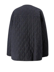 Quilted Collarless Jacket & Scarf