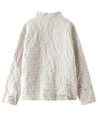 Crinkled Plissé Button Jacket