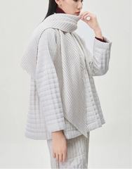 Luxe Cotton Pleated Jacket & Scarf