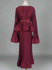 Truly Plissé Blouse & Long Skirt