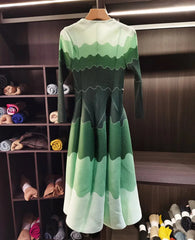 Wave Pleated Midi Dress