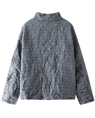 Crinkled Plissé Button Jacket