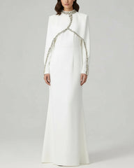 Crystal Embellished Capelet Dress