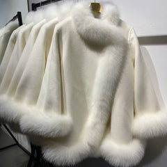 Women's 100% Wool & Fox Fur Coat