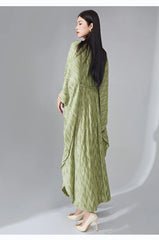 Truly Pleated Batwing Sleeve Couture Dress