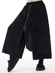 HEYFANCYSTYLE Korean Style Elastic Waist Wide Leg Pants