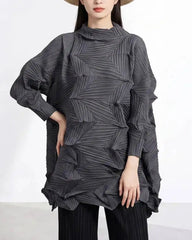 Origami Plissé Tunic Top