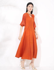 Luxury Pleat Floral Formal Dress