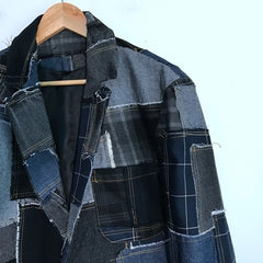 Men's Authentic Denim Patchwork Jacket Coat