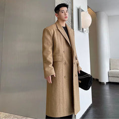 Luxe Textured Japanese Trench Coat for Men