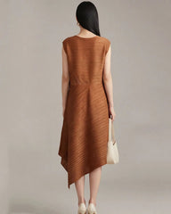Architectural Pleated Midi Dress
