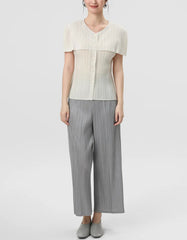 Luxury Pleated Cape Blouse