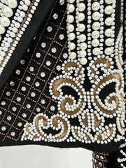 Luxury Pearl Beaded Crop Jacket