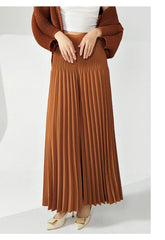 Luxe High-Waisted Plissé Pleated Trousers