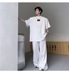 Men's Oversized Sequin Shirt and Wide-Leg Pants Set