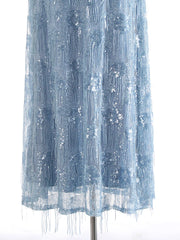 Luxury Sequin Fringe Skirt High-Waist
