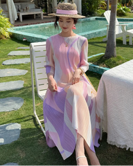 Trapeze Pleated Lightweight Dress
