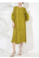 Textured Modern Pleated Dress