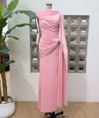 Luxury One-Shoulder Ruched Dress