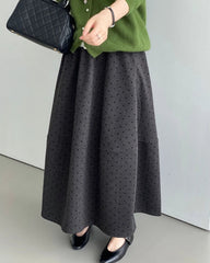 Luxury Woolen Polka-dot Skirt