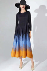 Luxury Pleated 3/4 Sleeve Dress