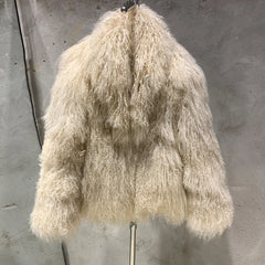 Luxury Women's Shaggy 100% Real Sheepskin Coat