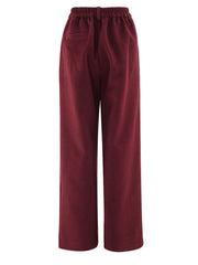 Luxe Burgundy Wool Blend Wide Leg Pant Suit