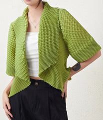 Luxury Pleated Open Jacket