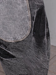 Women's Elegant Gray Denim Oversized Overalls