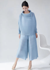 Truly Plissé Wide Leg Pant Set