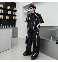 Men's Japanese Streetwear Baggy 2-Piece Set