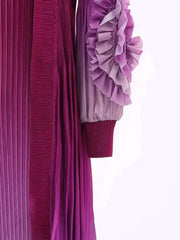 Truly Pleated Sleeveless Dress & Coat