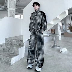 Men's Plaid Zip-Up Jacket + FREE Pants Set