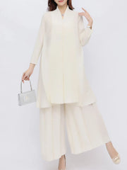 Luxe Pleated Tunic & Pant Set for Women