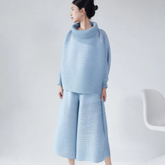 Truly Plissé Wide Leg Pant Set