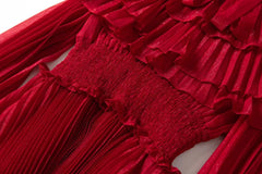 Couture Pleated Cape Dress